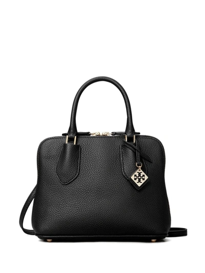 Shop Tory Burch Swing Mini Leather Handbag In Black