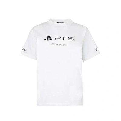 Shop Balenciaga X Playstation Ps5 T-shirt In White