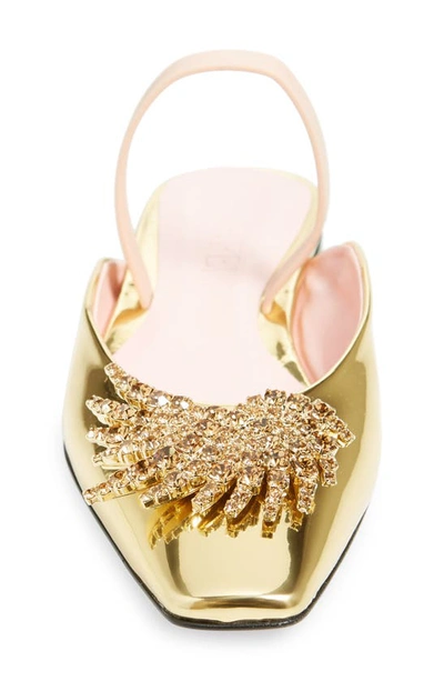 Shop Piferi Drizella Crystal Embellished Slingback Flat In Gold
