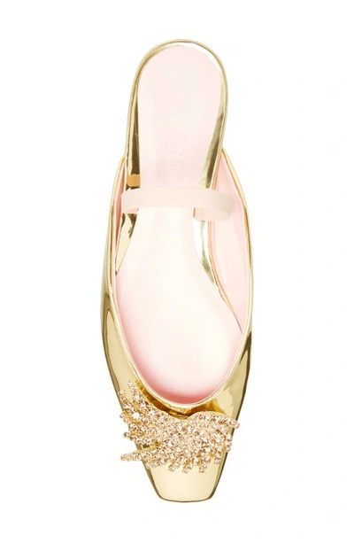 Shop Piferi Drizella Crystal Embellished Slingback Flat In Gold