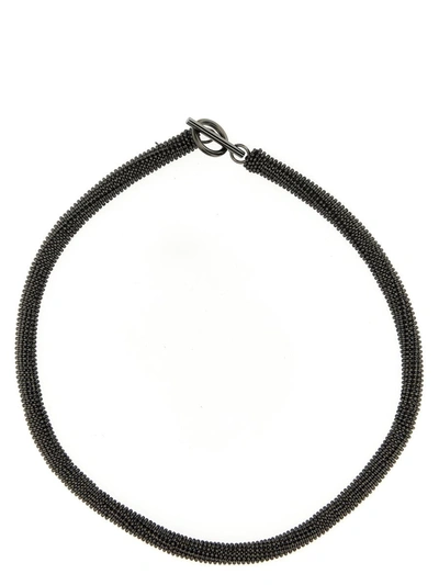 Shop Brunello Cucinelli 'monile' Necklace In Black