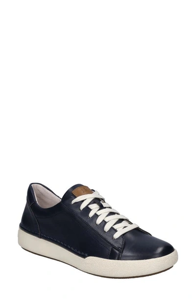 Josef Seibel Womens Lace-up Leather Casual And Fashion Sneakers In Indigo