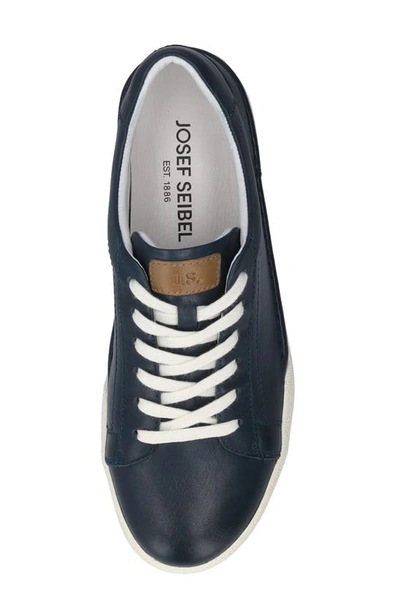 Josef Seibel Womens Lace-up Leather Casual And Fashion Sneakers In Indigo