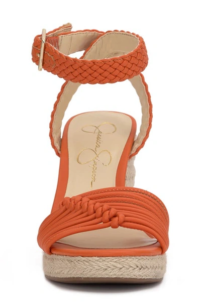 Shop Jessica Simpson Talise Ankle Strap Espadrille Platform Wedge Sandal In Tangerine