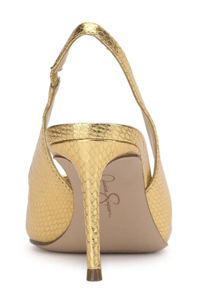 Jessica Simpson Souli Slingback Pointed Toe Pump In Gold