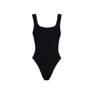 Shop Hunza G Square Neck Swimsuit Swimwear In Black