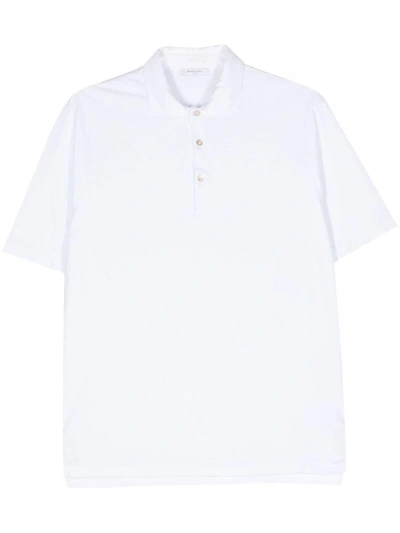 Shop Boglioli Cotton Polo Shirt In White