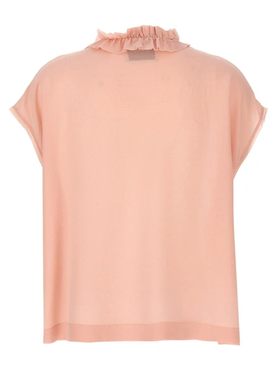 Shop Nude Ruffled Silk Blouse In Pink