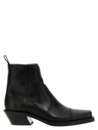 Shop Off-white 'cowboy Cropped' Ankle Boots In Black