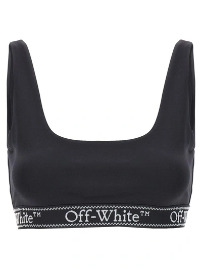Shop Off-white 'logoband' Sports Top In White/black