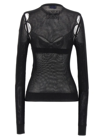 Off-white Arrow Fishnet Top In Black