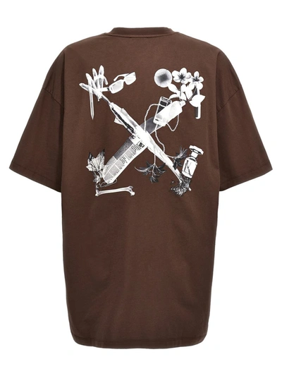 Shop Off-white 'scan Arrow' T-shirt In Brown