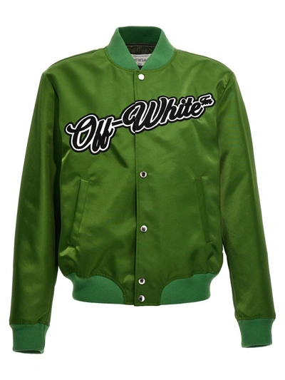 Shop Off-white 'willow' Bomber Jacket In Green