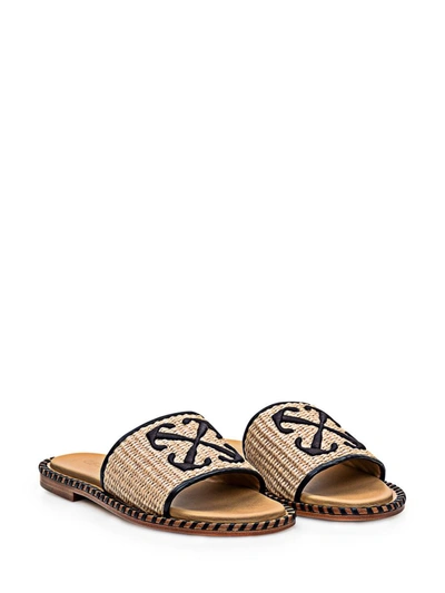 Shop Off-white Sandal With Arrow Pattern In Beige