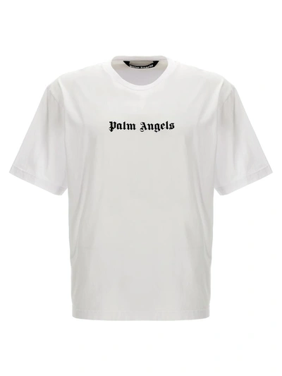 Shop Palm Angels 'logo' T-shirt In White/black