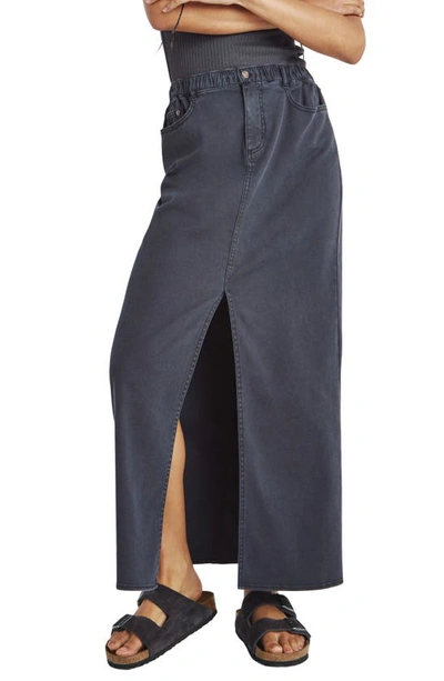 Shop Splendid Rhiannon Denim Maxi Skirt In Lead