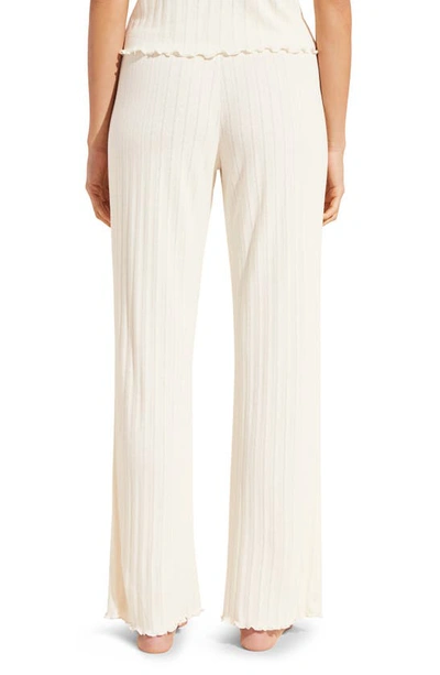 Shop Eberjey Pointelle Rib Pajama Pants In Ivory