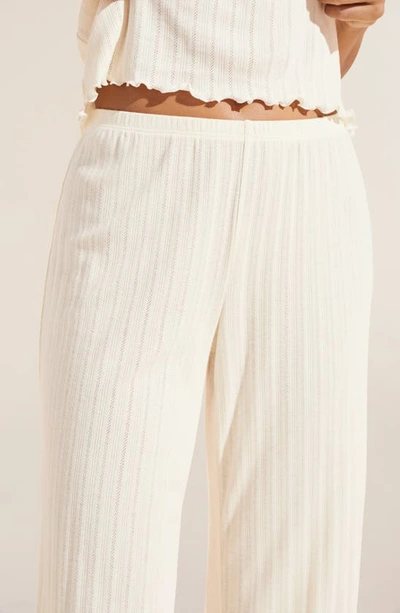 Shop Eberjey Pointelle Rib Pajama Pants In Ivory