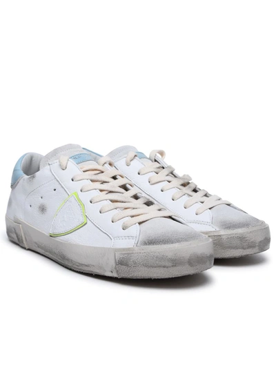 Shop Philippe Model 'prsx' White Leather Sneakers
