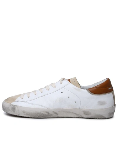 Shop Philippe Model 'prsx' White Leather Sneakers