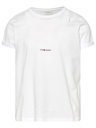 Shop Saint Laurent White Cotton T-shirt