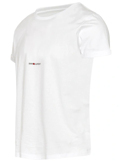 Shop Saint Laurent White Cotton T-shirt