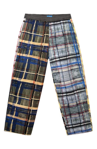 Shop Market Air Troy Mixed Plaid Pants In Grey Multi