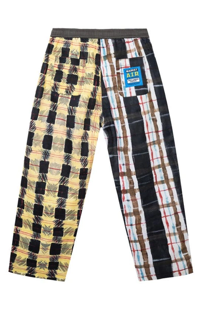 Shop Market Air Troy Mixed Plaid Pants In Grey Multi