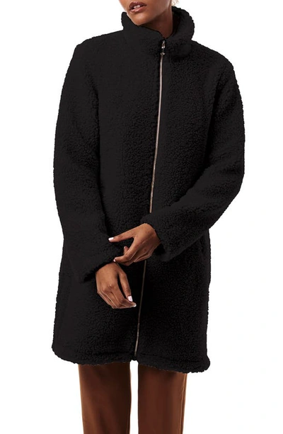 Shop Bernardo Faux Shearling Teddy Coat In Black