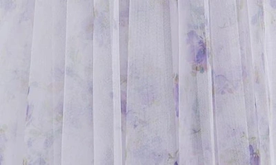 Dessy Collection Floral Tulle One-shoulder Gown In Lilac Haze Garden