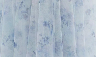 Dessy Collection Floral A-line Chiffon Gown In Mist Garden