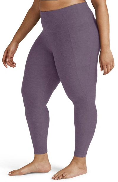 Shop Beyond Yoga Out Of Pocket High Waist Leggings In Purple Haze Heather
