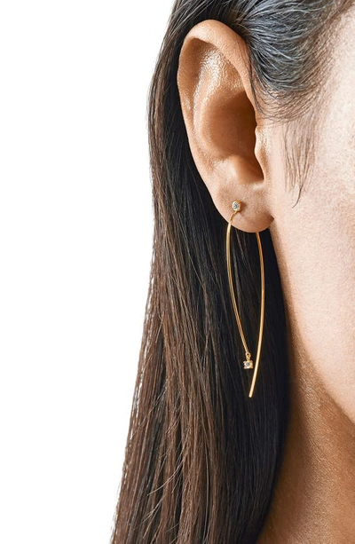 Shop Lana Diamond Wire Hoop Earrings In Yellow Gold