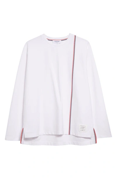 Shop Thom Browne Oversize Long Sleeve Cotton T-shirt In White