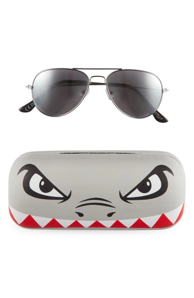Shop Capelli New York Kids' Cool Shark Sunglasses & Case In Grey Combo
