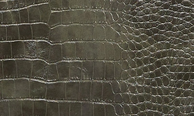 Shop Mango Croc Embossed Faux Leather Miniskirt In Khaki