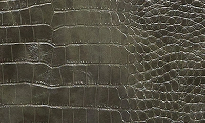Mango Croc Embossed Faux Leather Miniskirt In Khaki
