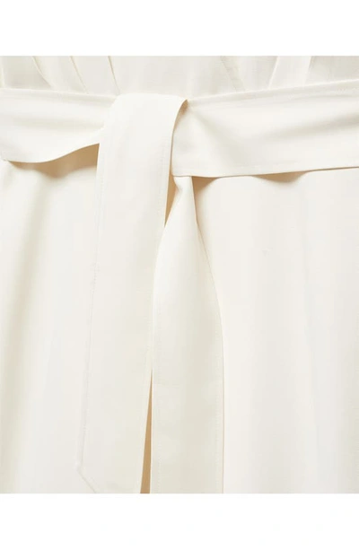 Shop Mango Tie Belt Faux Wrap Midi Dress In Off White