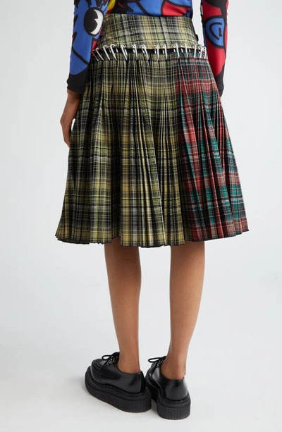 Shop Chopova Lowena Green Wood Tartan Skirt In Multi Tartan