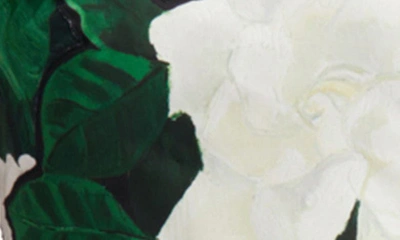 Shop Oscar De La Renta Gardenia Appliqué Strapless Minidress In White/ Black