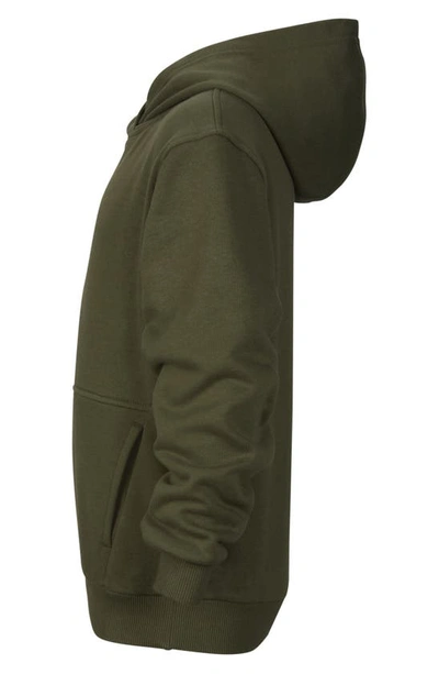 Shop Nike Kids' Sportswear Club Embroidered Fleece Hoodie In Cargo Khaki/ Pear