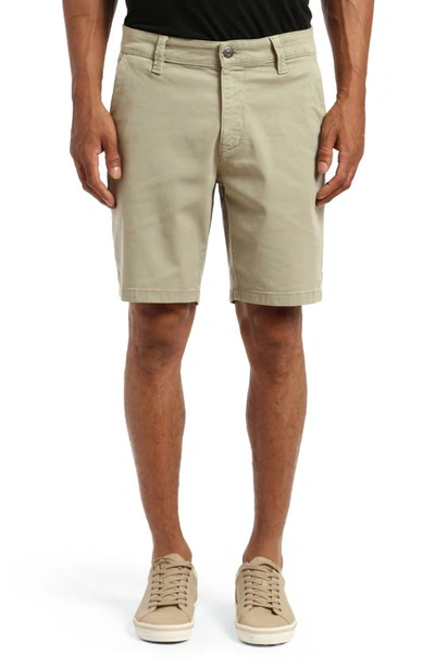 Mavi Jeans Noah Stretch Twill Flat Front Chino Shorts In Sea Grass Luxe Twill