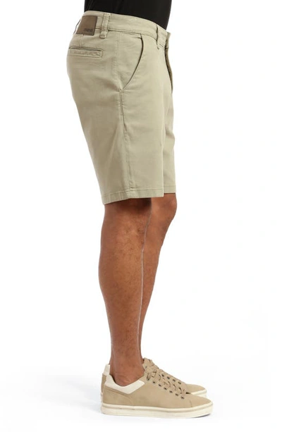 Mavi Jeans Noah Stretch Twill Flat Front Chino Shorts In Sea Grass Luxe Twill