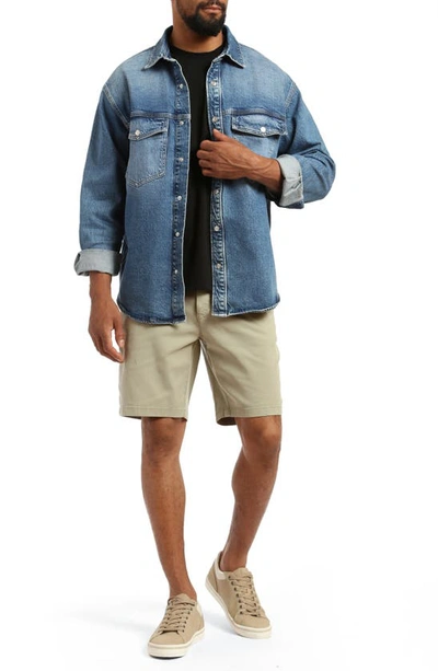 Mavi Jeans Noah Stretch Twill Flat Front Chino Shorts In Sea Grass Luxe Twill