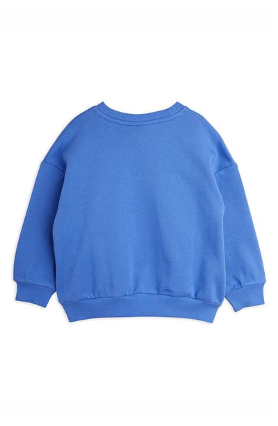 Shop Mini Rodini Kids' Chenille Basketball Squirrel Organic Cotton Sweatshirt In Blue