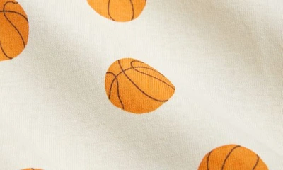 Shop Mini Rodini Kids' Basketball Print Organic Cotton Dress In Off White