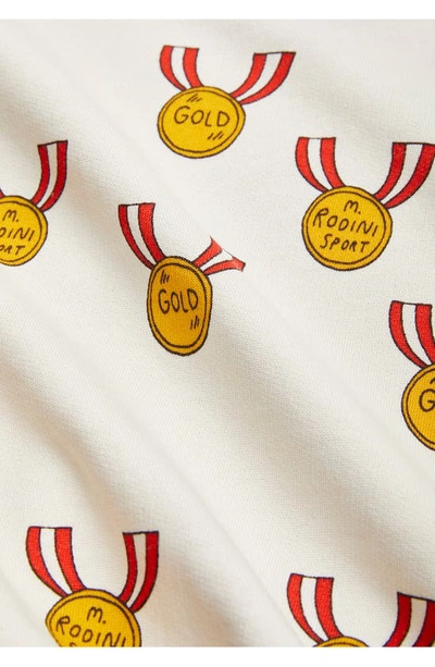 Shop Mini Rodini Kids' Medals Print Organic Cotton Sweatpants In Grey