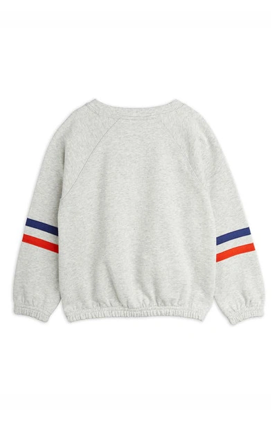 Shop Mini Rodini Kids' Super Sporty Organic Cotton Crewneck Sweatshirt In Grey