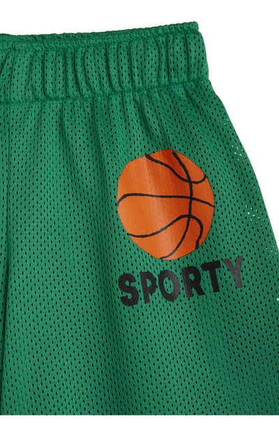 Shop Mini Rodini Kids' Basketball Mesh Athletic Shorts In Green