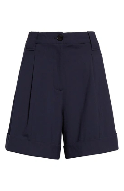 Shop Ganni Sky Captain Cuff Walking Shorts